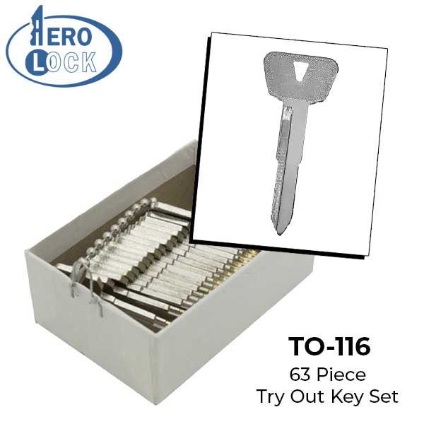AeroLock - TO-116 - Yamaha/Suzuki 1993+ - All Locks Try-Out Key Set - YM63 - 63 Keys