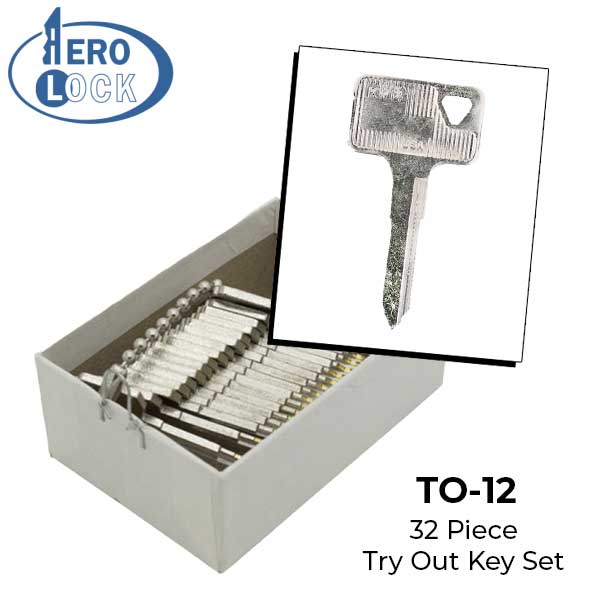 AeroLock - TO-12 - Kawasaki Vulcan Motorcycle - All Locks Try-Out Key Set - KW14 - 32 Keys