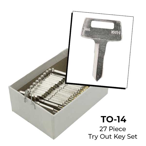 AeroLock - TO-14 - Kawasaki ATV - All Locks Try-Out Key Set - X254 - 27 Keys