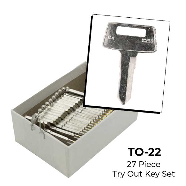 AeroLock - TO-22 - Kawasaki Motorcycle/ATV - All Locks Try-Out Set - X255 - 27 Keys