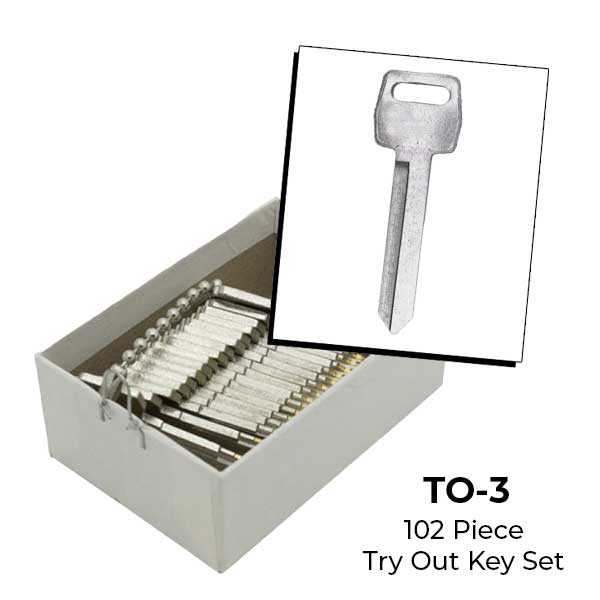 AeroLock - TO-3 - Ford 1984+ - Ignition Locks Try-Out Key Set - H60 - 102 Keys