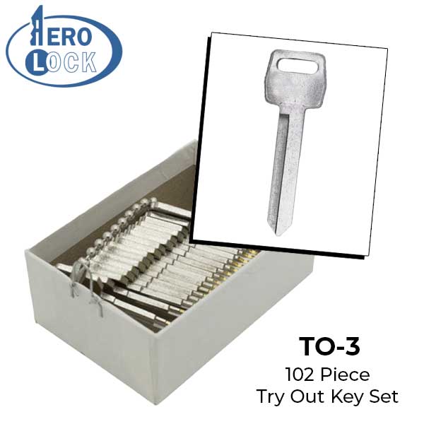 AeroLock - TO-3 - Ford 1984+ - Ignition Locks Try-Out Key Set - H60 - 102 Keys