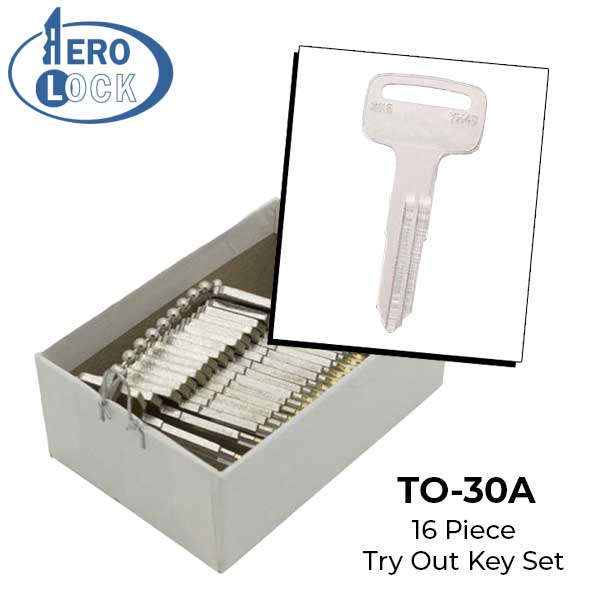 AeroLock - TO-30A - Yamaha/Suzuki 1981+ - All Locks Try-Out Key Set - YH49 - 16 Keys
