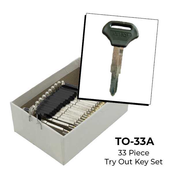 AeroLock - TO-33A - Kawasaki Motorcycle - All Locks Try-Out Key Set - KW16CP - 32 Keys