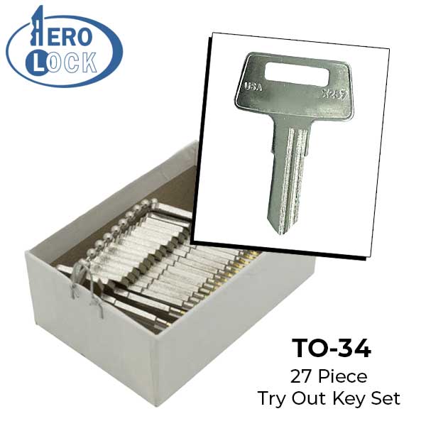 AeroLock - TO-34 - Kawasaki Motorcycle/ATV - All Locks Try-Out Key Set - X257 - 27 Keys