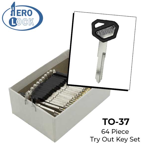 AeroLock - TO-37 - Kawasaki Motorcycles 1996+ - Locks Try-Out Key Set - KW15BP - 64 Keys