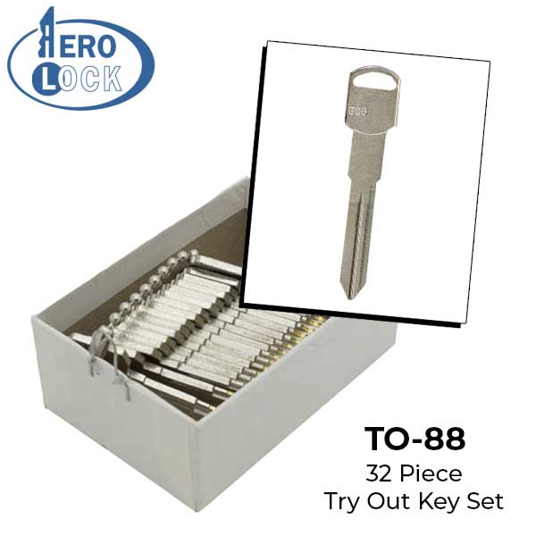 AeroLock - TO-88 - GM 1996 - Door Locks Try-Out Key Set - B86 - 32 Keys
