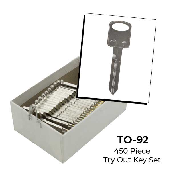 AeroLock - TO-92 - Ford - All Locks Try-Out Key Set - H75 - 450 Keys
