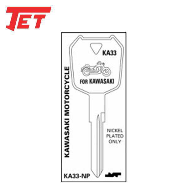 JET - KA33 - Kawasaki - Motorcycle Key - Nickel Plated