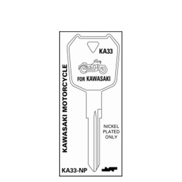 JET - KA33 - Kawasaki - Motorcycle Key - Nickel Plated