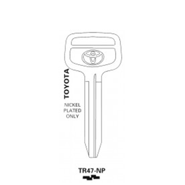 JET - TR47-NP - Toyota - Mechanical Key - Nickel Plated