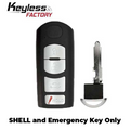 2010-2013 Mazda 3 / 4-Button Smart Key SHELL for WAZSKE13D01, WAZX1T768SKE11A03 (AFTERMARKET)