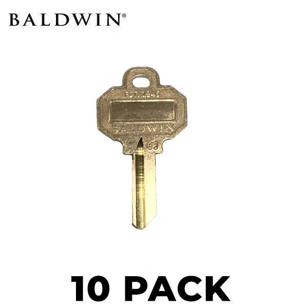 Baldwin SC1 Key - 5 Pin Blank Key for Reserve Series -  (PACK OF 10)
