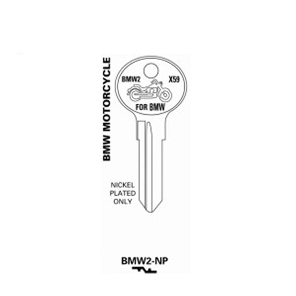 JET - BMW2-NP - BMW Nickel Plated Motorcycle Key Blank