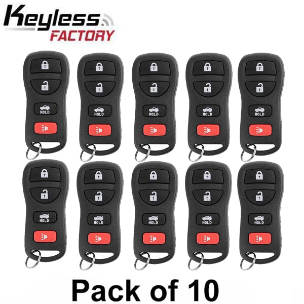 10 x 2002-2017 Nissan / Infiniti / 4-Button Keyless Entry Remote / KBRASTU15 (AFTERMARKET) (Pack of 10)