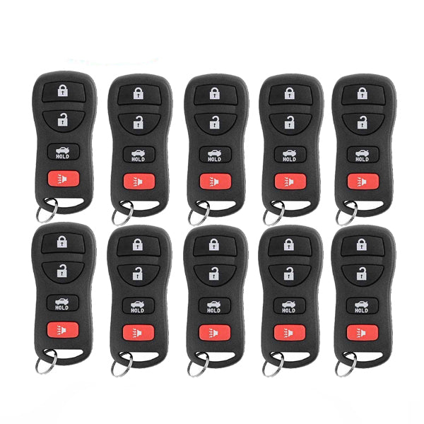 10 x 2002-2017 Nissan / Infiniti / 4-Button Keyless Entry Remote / KBRASTU15 (AFTERMARKET) (Pack of 10)