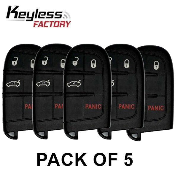 5 x 2011-2020 Dodge Chrysler / 4-Button Smart Key / PN: 68051387AD / M3N40821302 (AFTERMARKET) (Pack of 5)