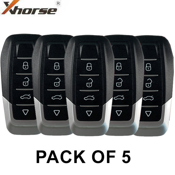 5 x Xhorse - XKFEF2EN / 4-Button Universal Remote Key for VVDI Key Tool (Wired) (Pack of 5)
