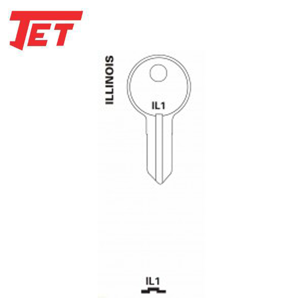 JET - IL1 - Illinois - Furniture Lock Key Blank