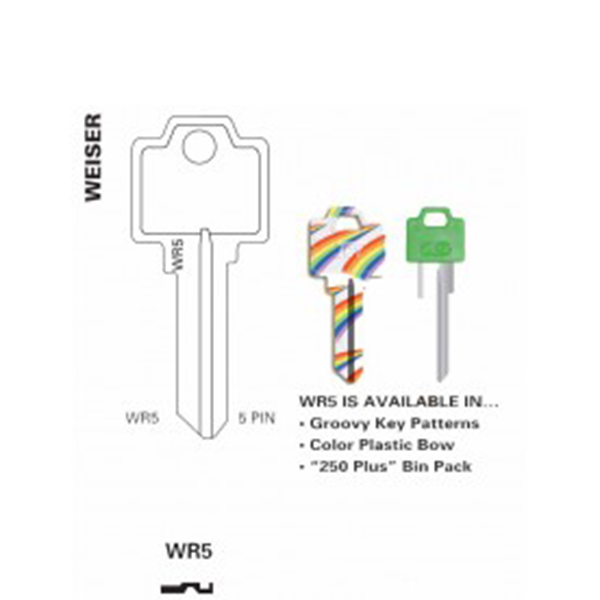 JET - WR5 - 5-Pin Key Blank - Nickel Plated