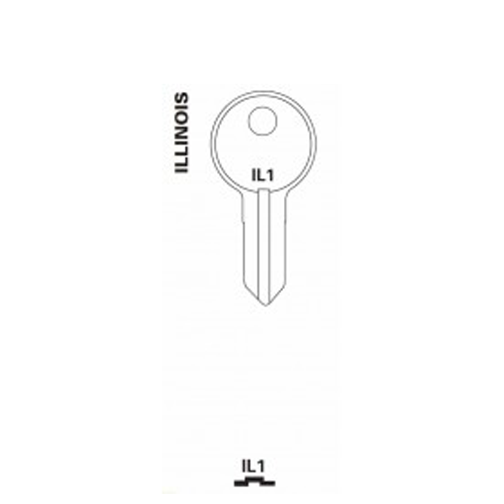 JET - IL1 - Illinois - Furniture Lock Key Blank