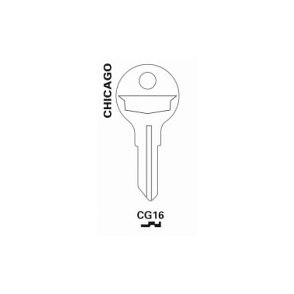 JET - CG16 - Chicago 5-Wafer Cabinet Key - Brass