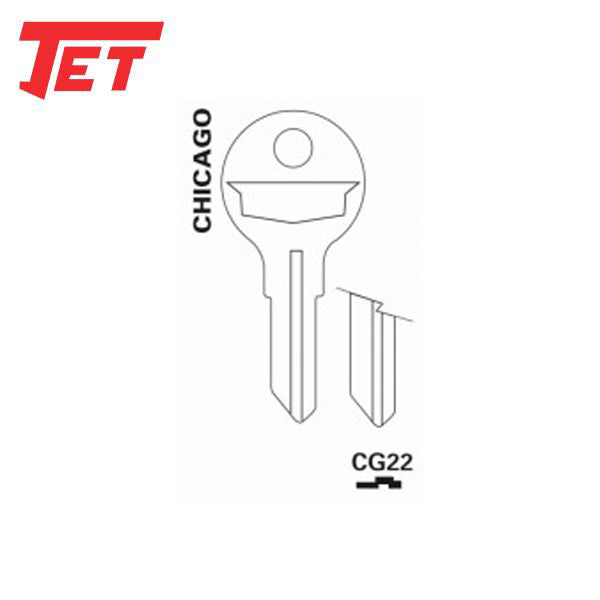 JET - CG22 - Chicago 5-Pin Key Blank