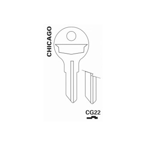 JET - CG22 - Chicago 5-Pin Key Blank