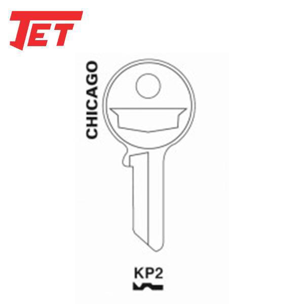 JET - KP2 - Chicago - Key Blank - Brass