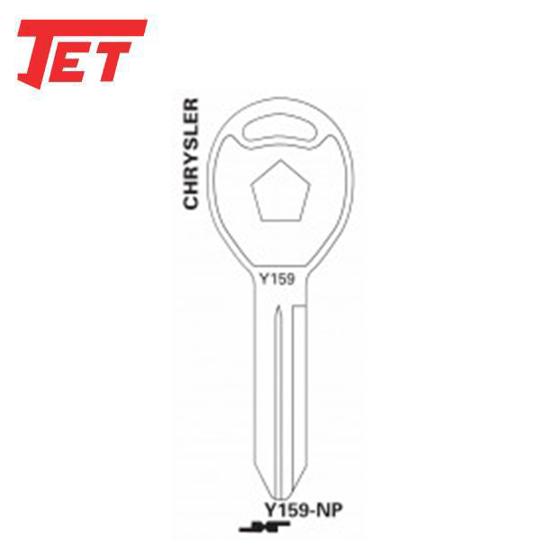 JET - Y159-NP - Chrysler Dodge Jeep - Mechanical Key - Nickel Plated