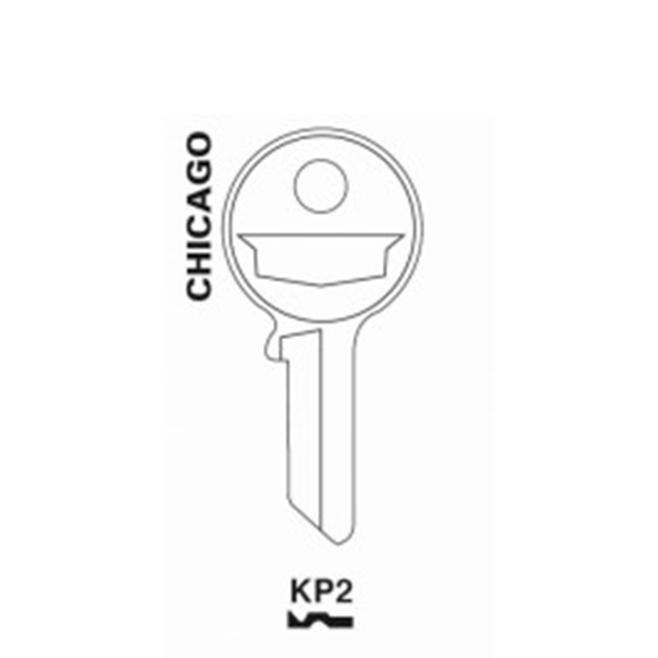JET - KP2 - Chicago - Key Blank - Brass