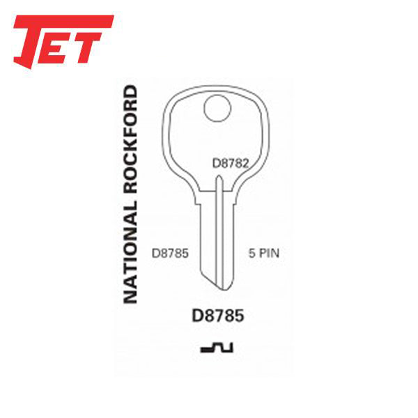 JET - D8785 - Wafer 5-Pin Cabinet Key - Brass