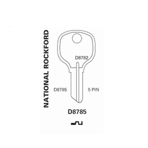 JET - D8785 - Wafer 5-Pin Cabinet Key - Brass