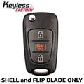 2012-2013 Kia Rio / 3-Button Flip Key SHELL KK10 HS / PN: 95430-1W020 TQ8-RKE-3F02 (AFTERMARKET)