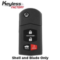 2006-2015 Mazda / 4-Button Flip Key SHELL for BGBX1T478SKE125-01 (AFTERMARKET)