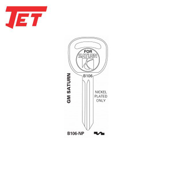 JET - B106-NP - GM Saturn Ion Mechanical Key Blank