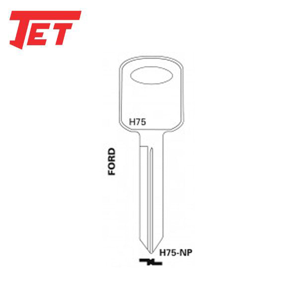 JET - H75-NP - Ford / Lincoln / Mercury / Mazda Key Blank - Nickel Plated