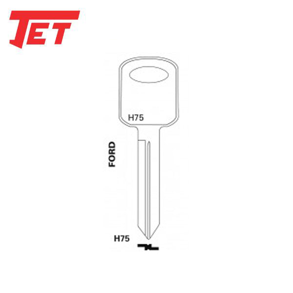 JET - H75 - Ford / Lincoln / Mercury / Mazda Key Blank - Brass