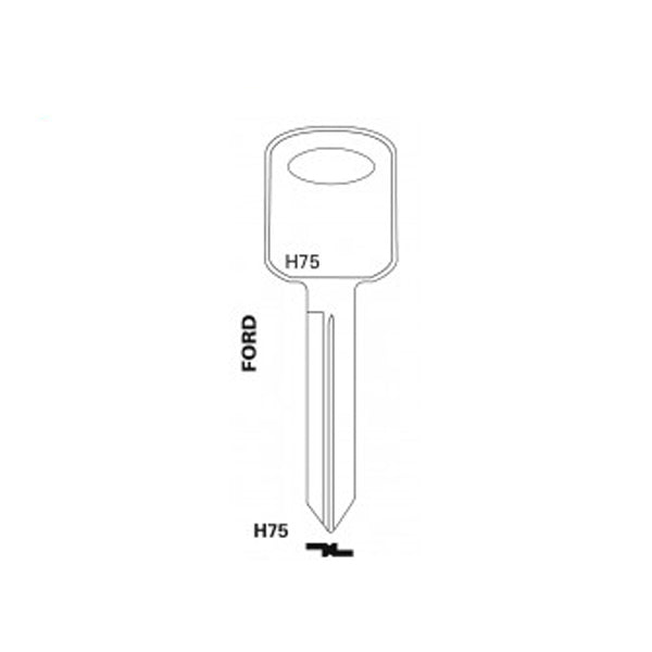 JET - H75 - Ford / Lincoln / Mercury / Mazda Key Blank - Brass