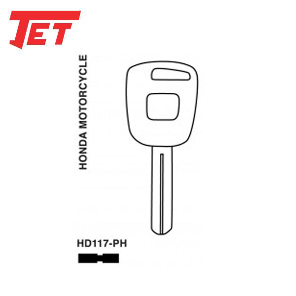 JET - HD117-PH -Honda CBR500R / 2014 NM4 X214 / 2014+ Interceptor 800 - 4-Track High Security Motorcycle Key