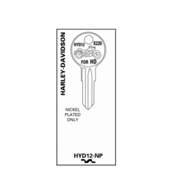 JET - HYD12-NP - Harley Davidson - Motorcycle Key - Nickel Plated
