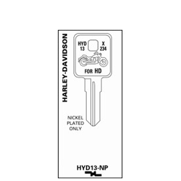 JET - HYD13 - Harley Davidson - Motorcycle Key - Nickel Plated