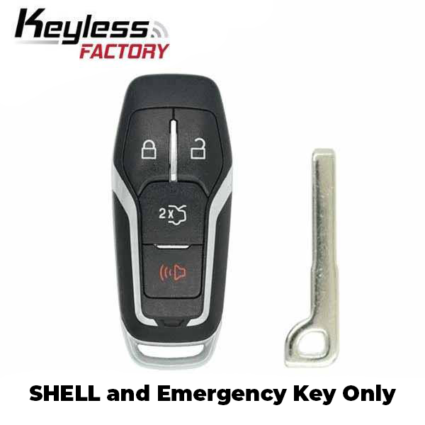 2013-2018 Ford / 4-Button Smart Key SHELL for M3N-A2C31243800, M3N-A2C31243300 (AFTERMARKET)