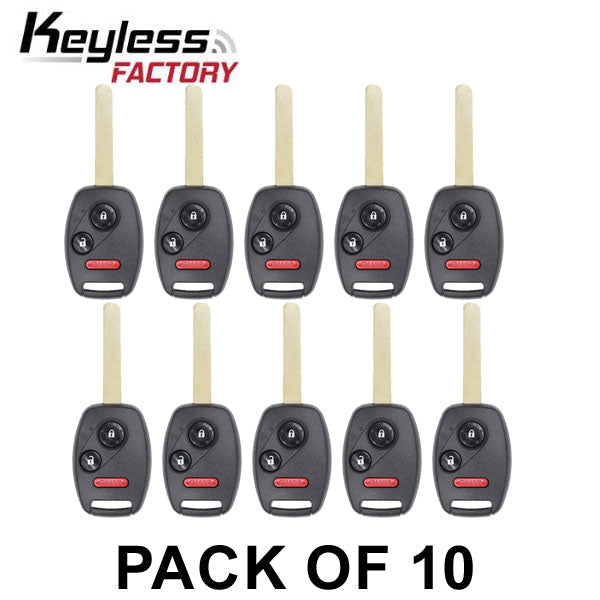 10 x 2005-2014 Honda / 3-Button Remote Head Key / OUCG8D-380H-A / Chip 46 (AFTERMARKET) (Pack of 10)