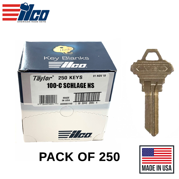 Ilco - 100C-NS SCHLAGE Key Blank - 250 Pack