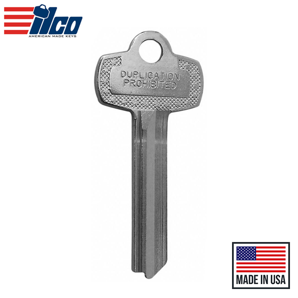 Ilco - 1A1E1 - BEST E Key Blank - 6 or 7 Pin - Dupl Prohib