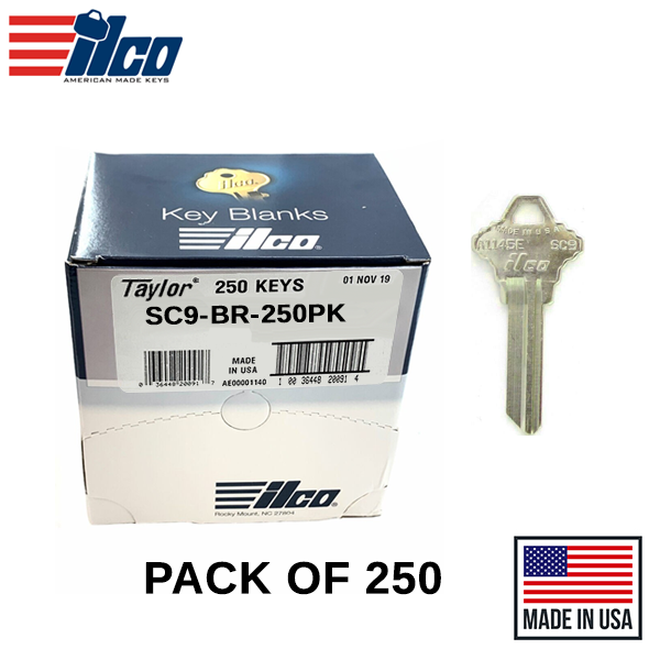 Ilco - SC9-BR SCHLAGE Key Blank - 250 Pack