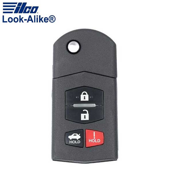 2006 - 2015 Mazda / 4-Button Flip Key / PN: BBM4-67-5RY / BGBX1T478SKE125-01 (AFTERMARKET)