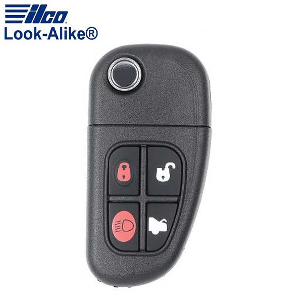 2000-2009 Jaguar / 4-Button Flip Key / PN: 1X43-15K601-AB / NHVWB1U241 (AFTERMARKET)