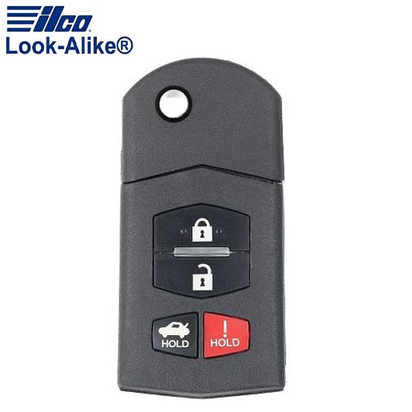 2006-2008 Mazda 6 / 4-Button Flip Key / PN: 4238A-41524 / KPU41788 (AFTERMARKET)